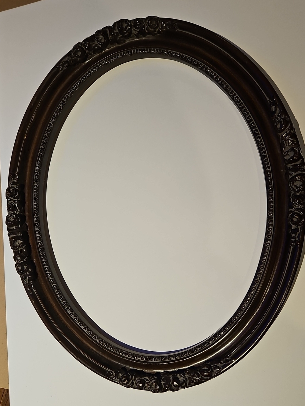 Ornate Oval Wall Frame in Dark Brown
